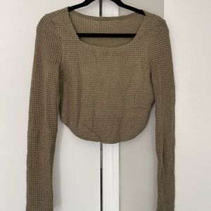 Cropped waffle long sleeve never worn